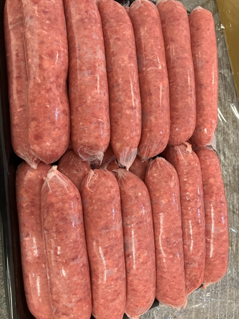 Homemade sausages from Afton Glen Meats